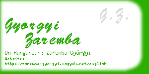 gyorgyi zaremba business card